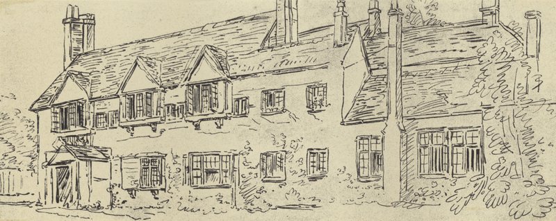 Het landhuis, ca. 1770 (gravure) door English School