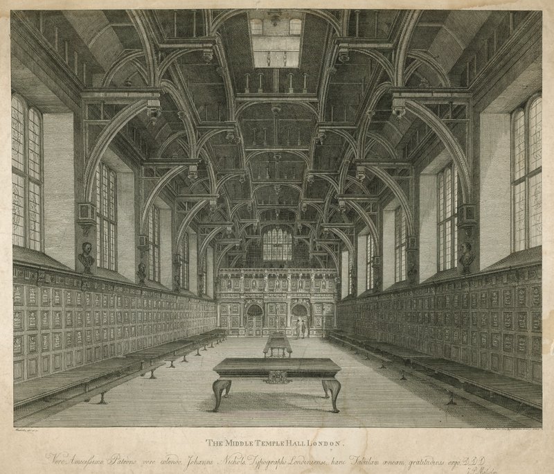 De Middle Temple Hall, Londen door English School