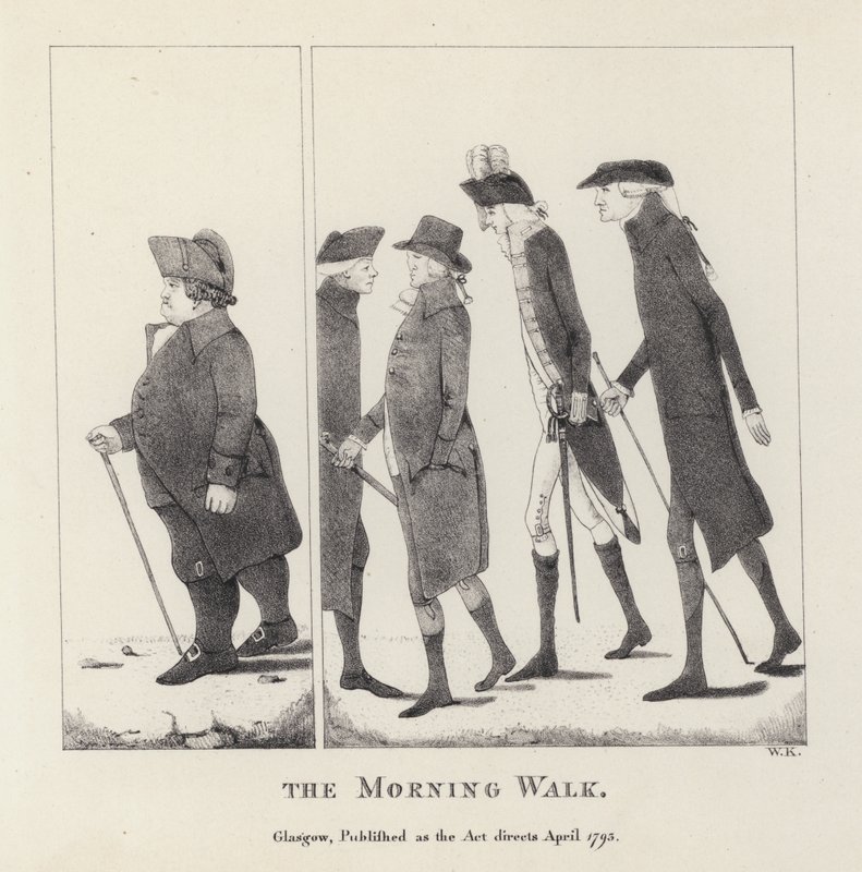 De Ochtendwandeling (gravure) door English School