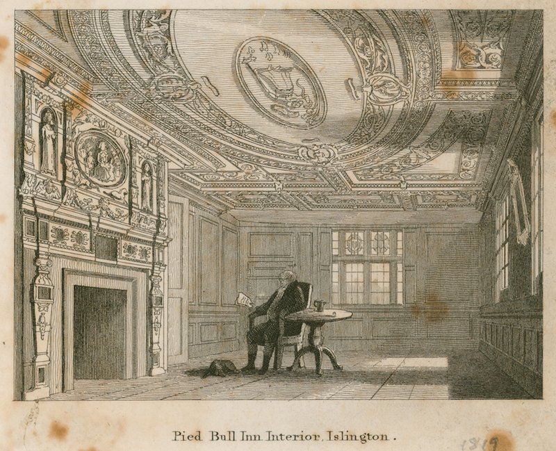 The Old Pied Bull, interieur door English School