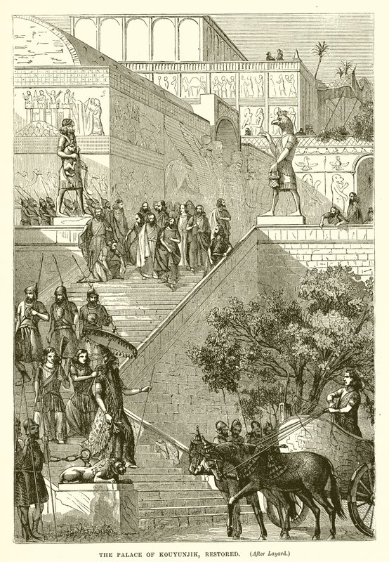 Het Paleis van Kouyunjik, gerestaureerd door English School