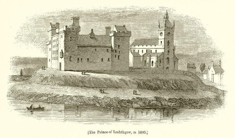 Het paleis van Linlithgow in 1600 door English School