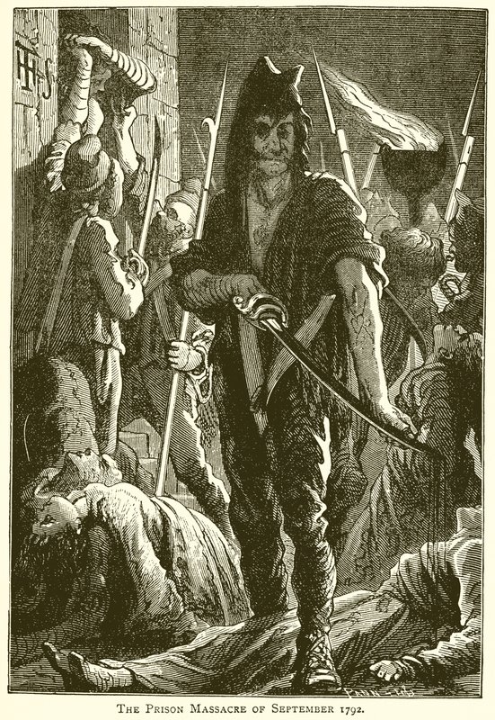 Het Gevangenismassacre van September 1792 door English School