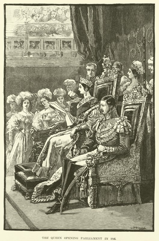 De koningin opent het parlement in 1846 door English School