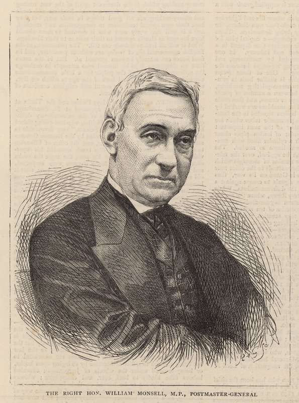 De Zeer Eerwaarde William Monsell, Postmeester-Generaal door English School