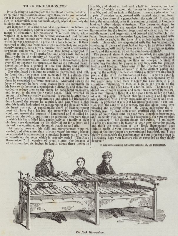 De Rots Harmonicon (gravure) door English School