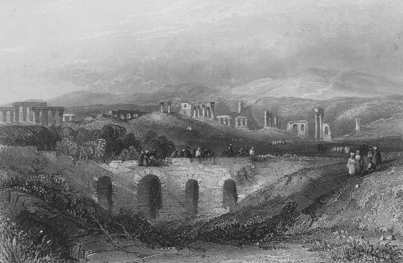 De ruïnes van Djerash, het oude Gergesa door English School