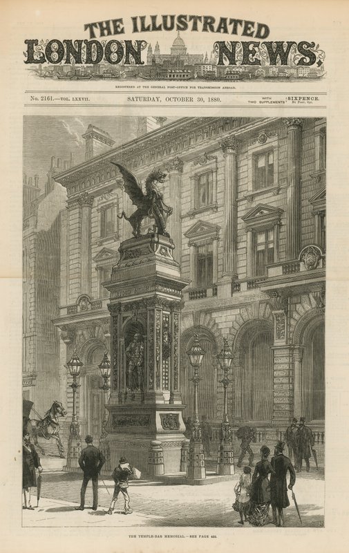 Het Temple Bar monument door English School