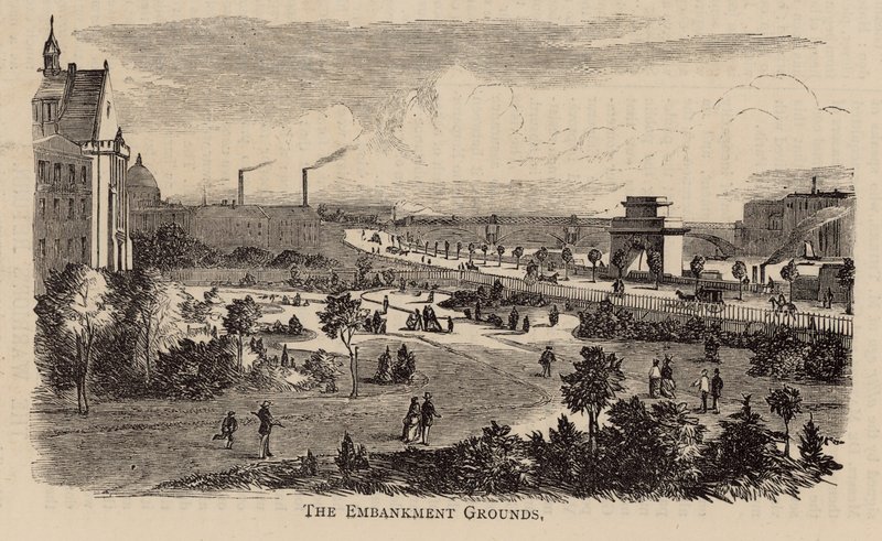 De Thames Embankment gronden door English School
