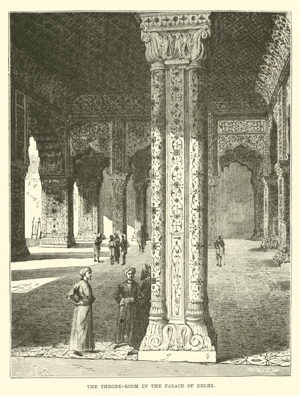 De Troonzaal in het Paleis van Delhi door English School