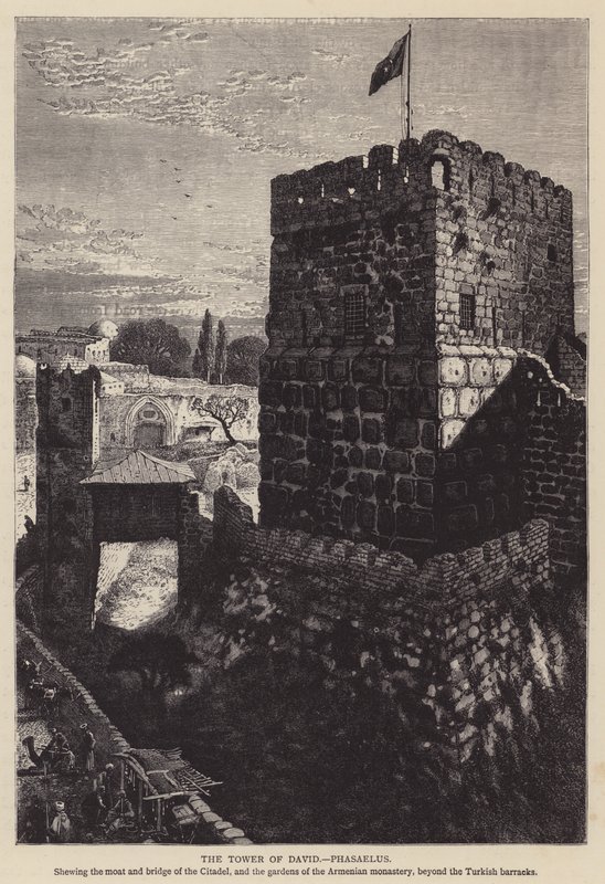 De Toren van David, Phasaelus (gravure) door English School