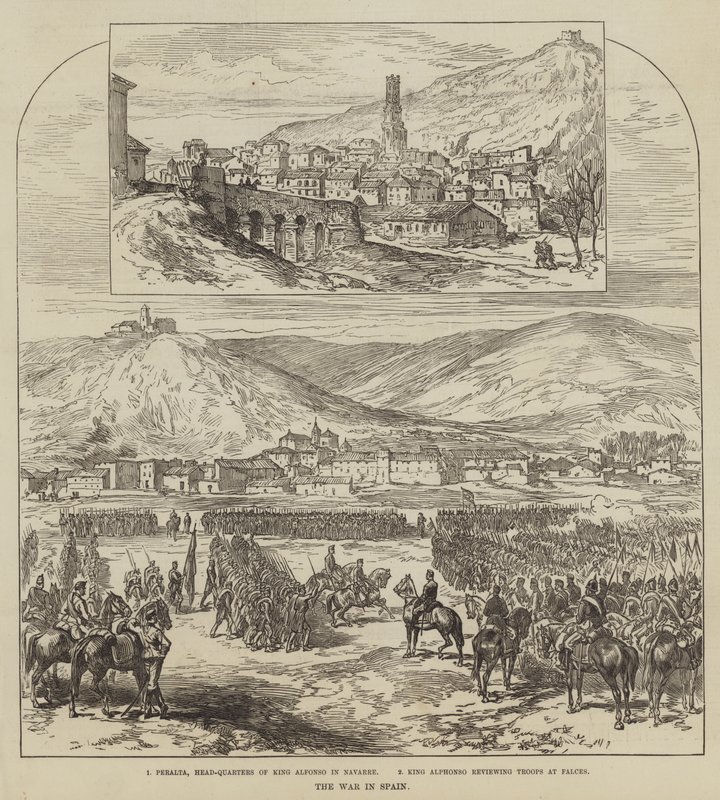 De oorlog in Spanje (gravure) door English School