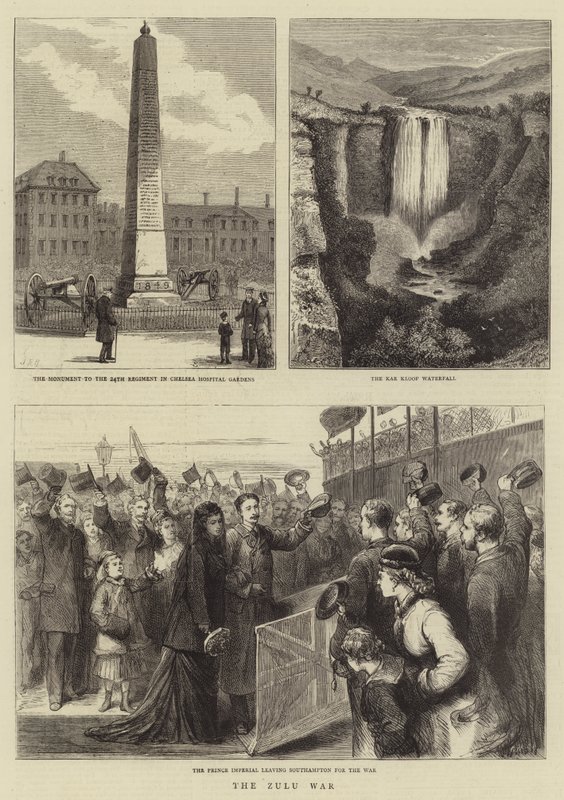 De Zoeloe Oorlog (gravure) door English School