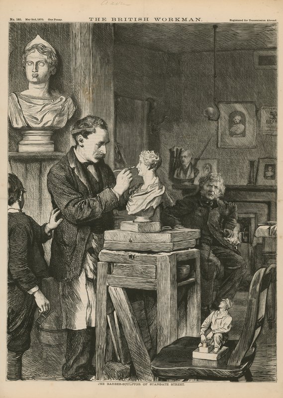 De barbier beeldhouwer van Stangate Street door English School