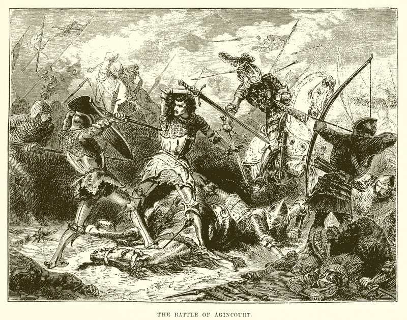 De slag bij Azincourt door English School
