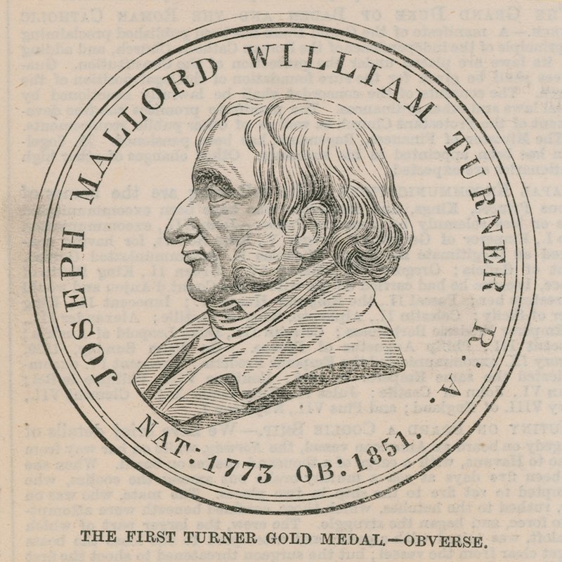 De eerste Turner Gouden Medaille (voorzijde) door English School