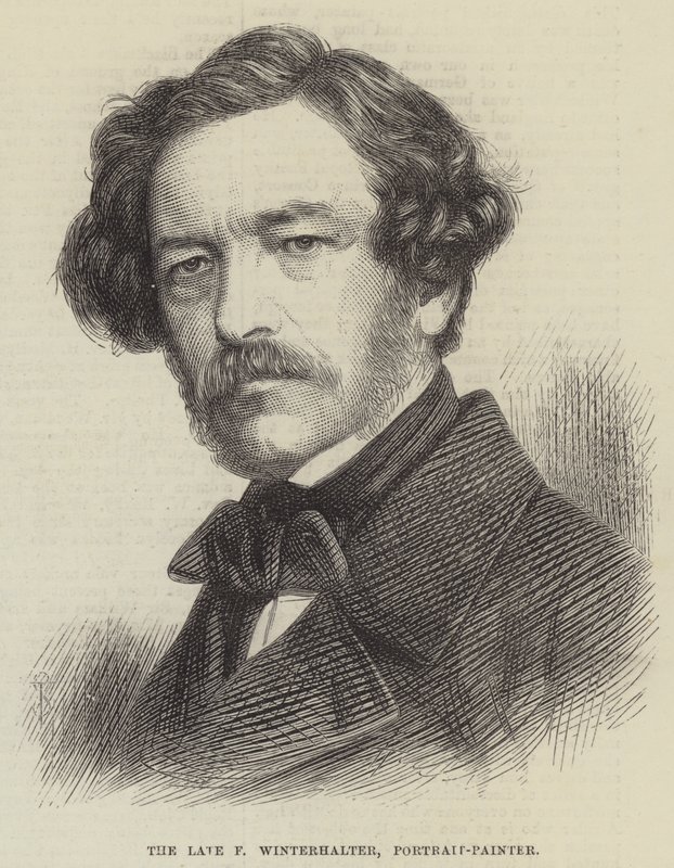 De overleden F Winterhalter, portretschilder door English School