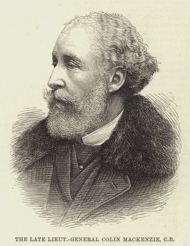 De overleden Luitenant-generaal Colin Mackenzie, CB door English School
