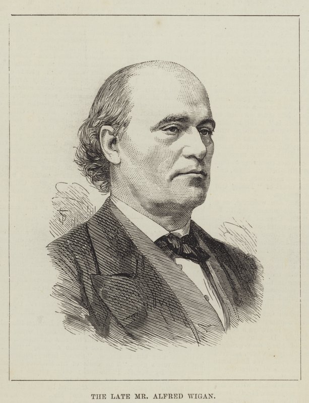 De overleden Alfred Wigan (gravure) door English School
