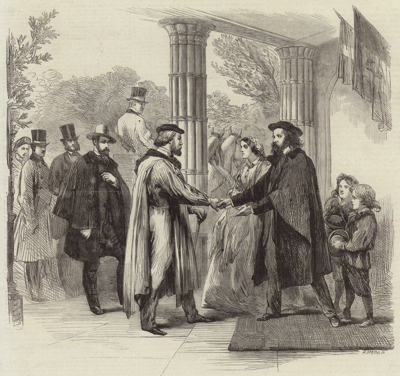 De Ontmoeting van Garibaldi en Tennyson door English School