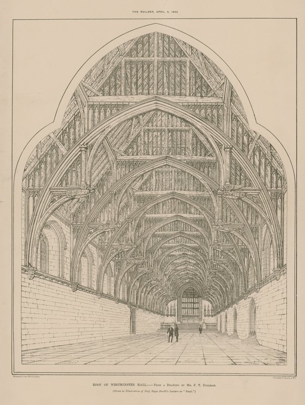 Het dak van Westminster Hall door English School