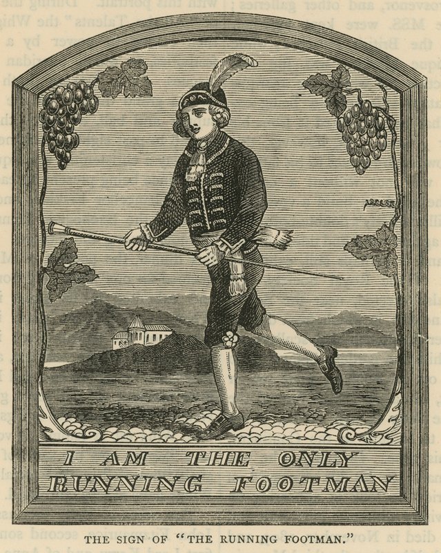 Het teken van The Running Footman door English School