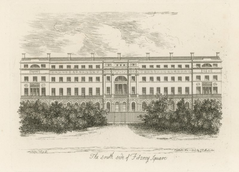 De zuidkant van Fitzroy Square door English School
