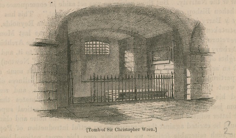 Het graf van Sir Christopher Wren door English School