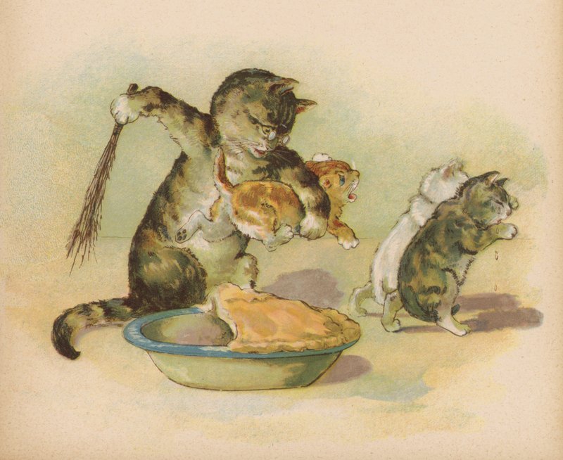 Drie Kleine Kittens Verloren Hun Wantjes door English School