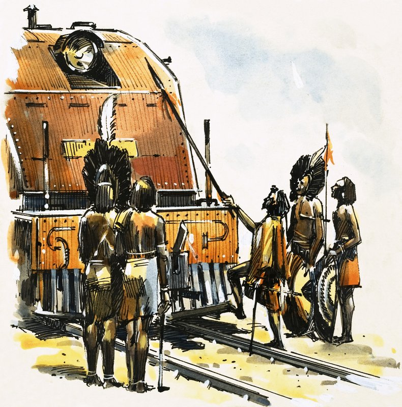 Trein met Afrikanen door English School