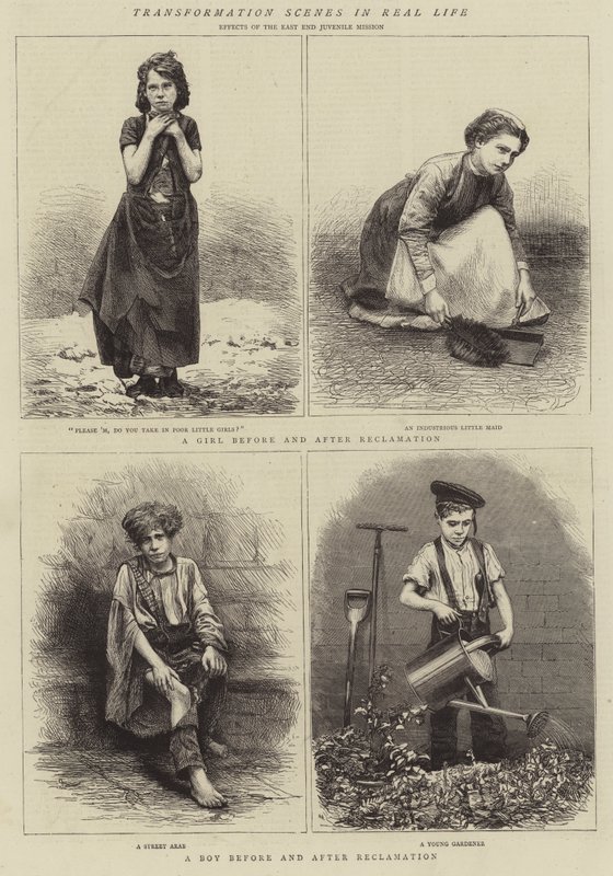 Transformatiescènes in het echte leven (gravure) door English School
