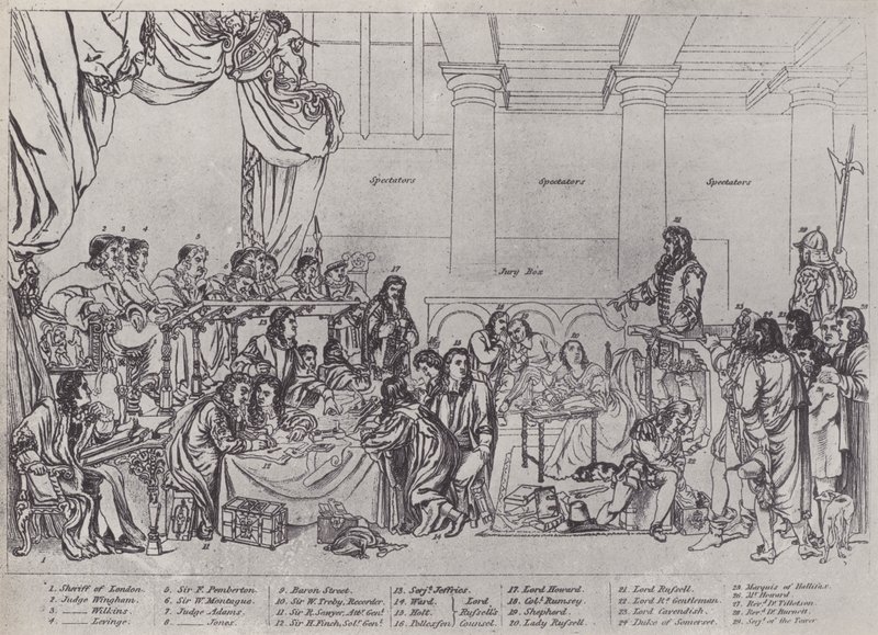 Proces van Lord William Russell (litho) door English School