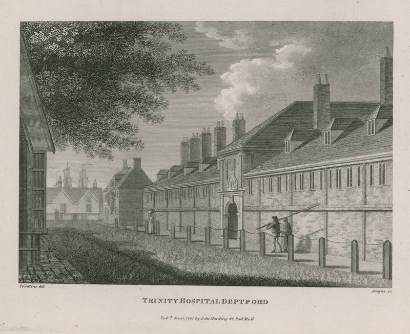 Trinity Hospital in Deptford door English School