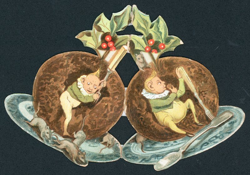 Twee Pruimenpuddingen, Kerstkaart door English School