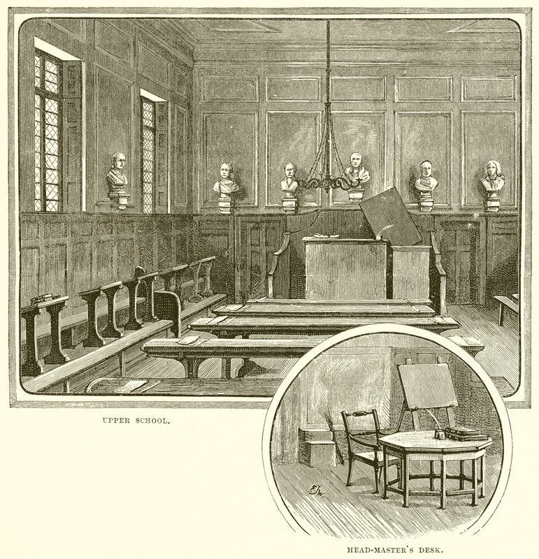 Bovenbouw. Bureau van de hoofdmeester door English School