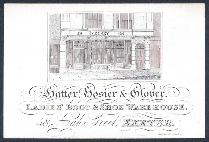 Veysey, hoedenmaker, kousenmaker & handschoenmaker door English School