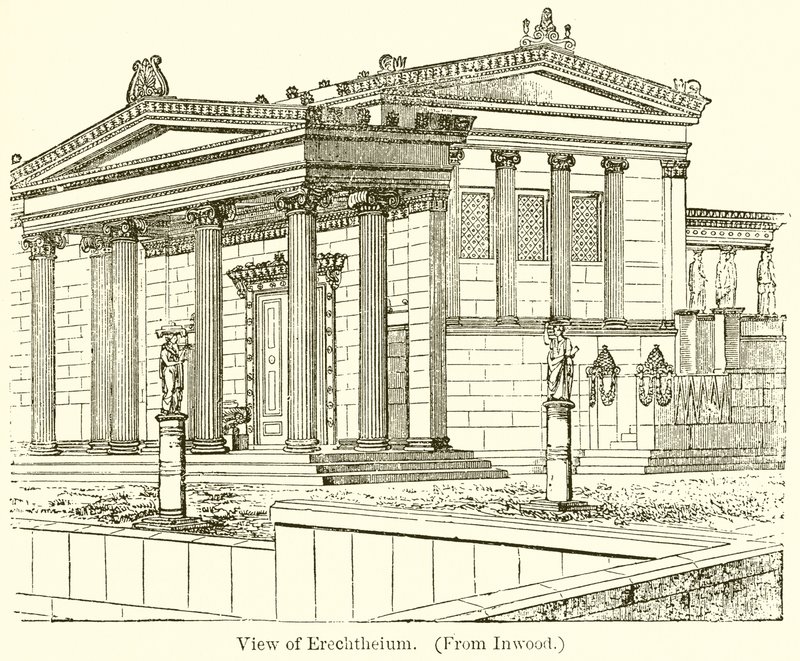 Uitzicht op Erechtheium door English School