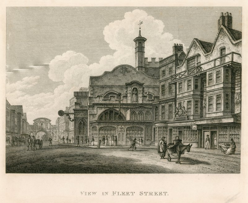 Uitzicht op Fleet Street, Londen door English School