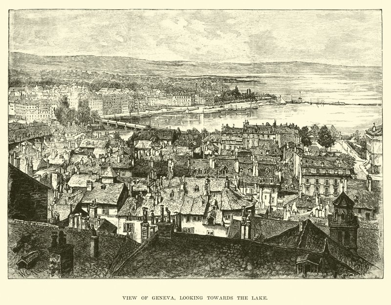 Zicht op Genève, richting het meer door English School