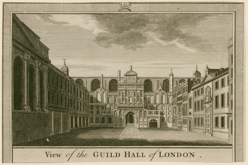Uitzicht op de Guildhall, Londen door English School