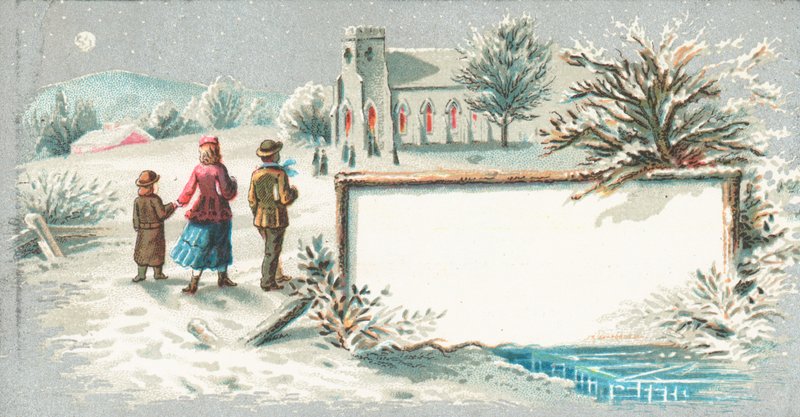 Lopen naar de Kerk, Kerstkaart door English School