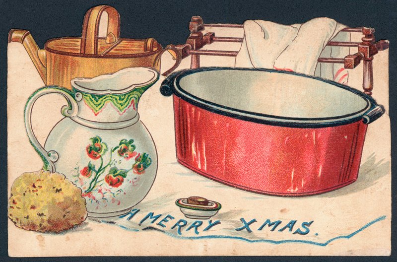 Wasbenodigdheden, Kerstkaart door English School