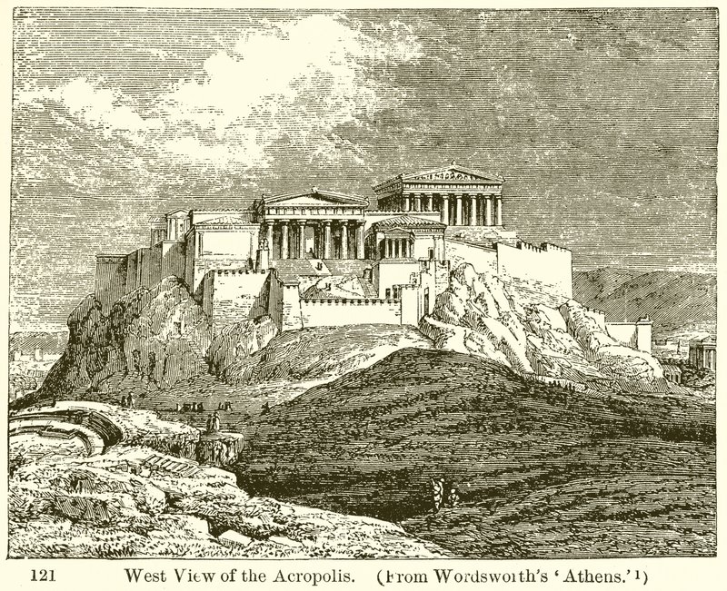 Westelijk Uitzicht op de Akropolis door English School