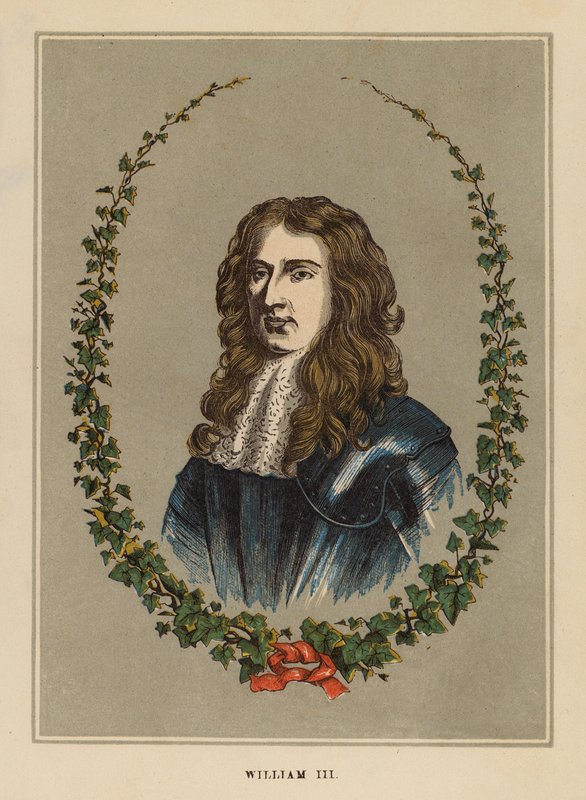 Willem III (gekleurde gravure) door English School