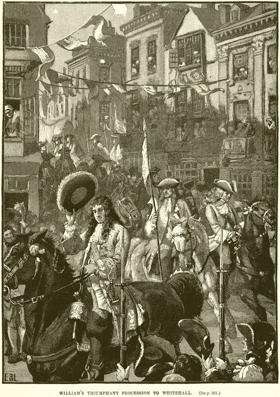 Willems Triomfantelijke Processie naar Whitehall door English School