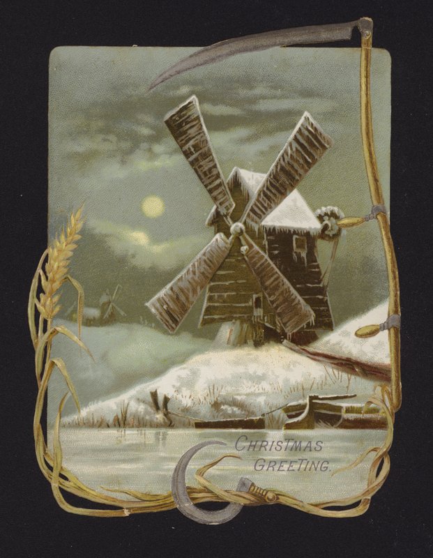 Windmolen in de sneeuw door English School