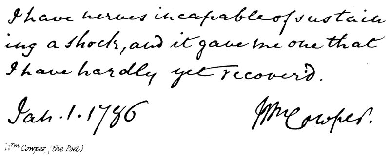 Wm Cowper, de dichter door English School