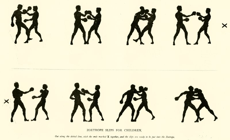 Zoetrope stroken voor kinderen (gravure) door English School