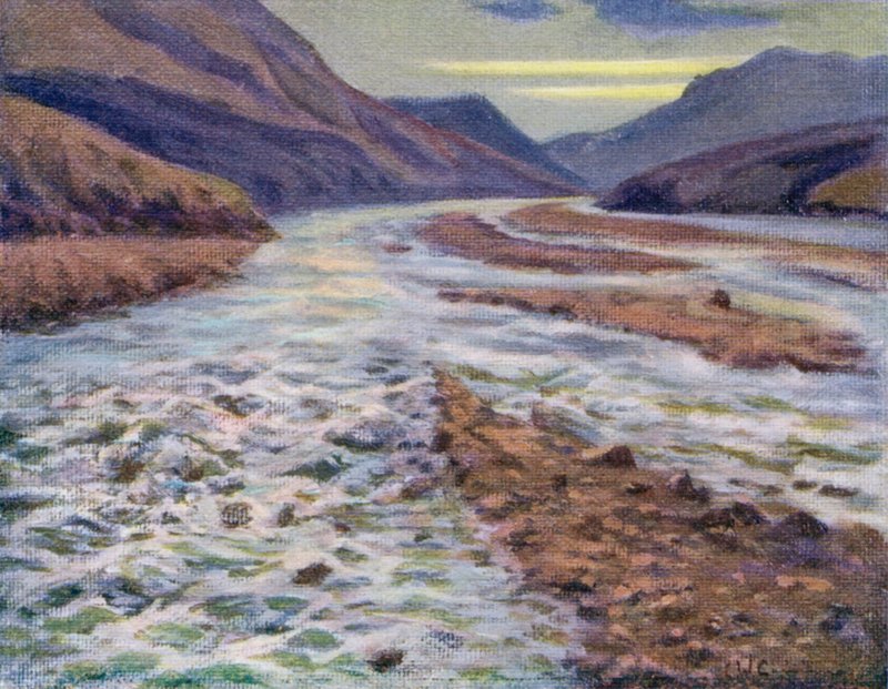 Mendoza-rivier door Ernest William Christmas
