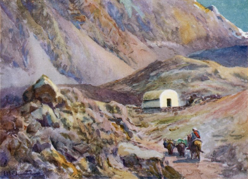 Oude schuilhut in de Andes door Ernest William Christmas